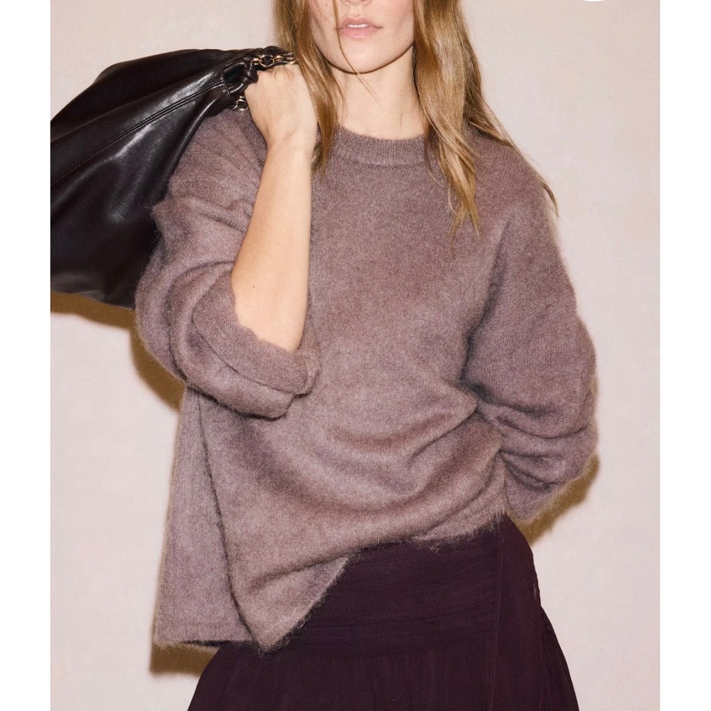 NWT H&M Edition Mohair Wool Blend Sweater Viral Oversized Crewneck Small